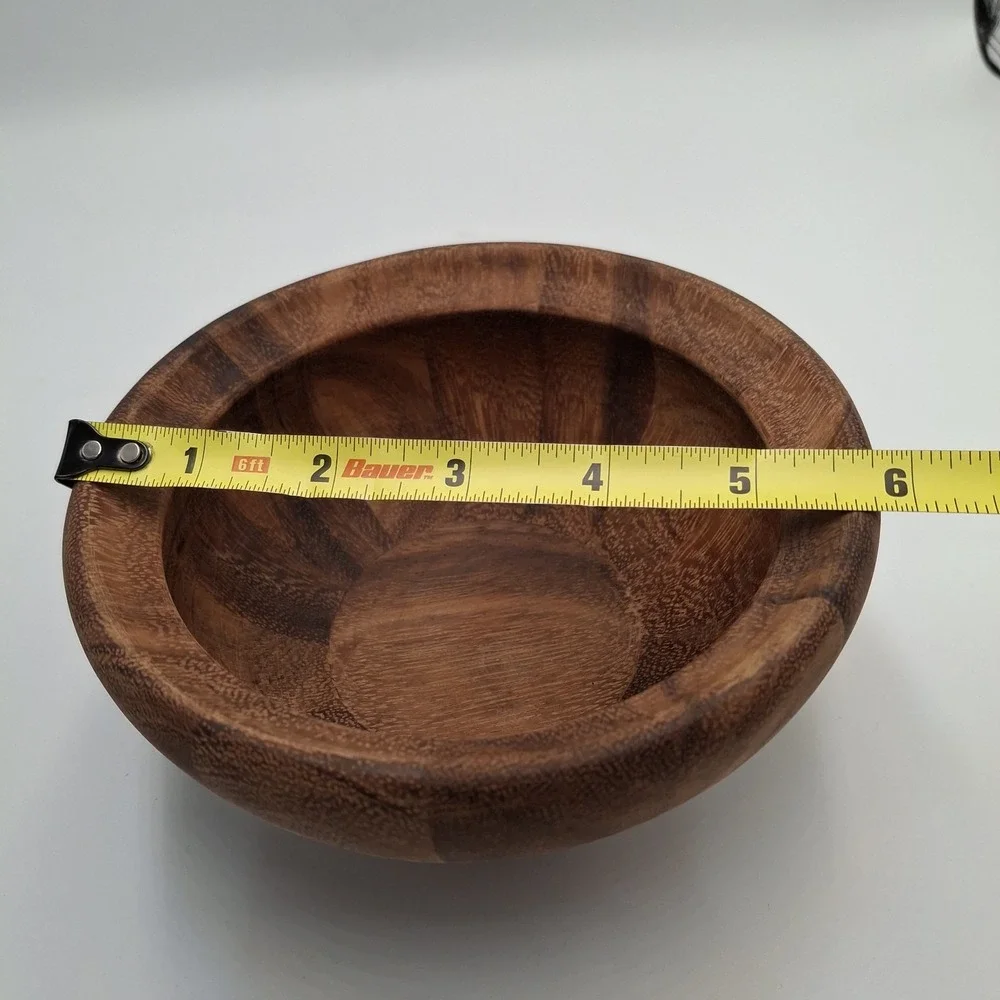 Ironwood Gourmet Acacia Wood Salad Bowl Set 2 Nesting Wooden Rustic Kitchen